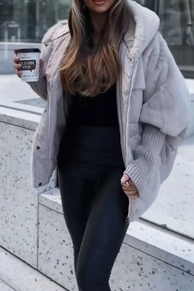 Chaqueta Bomber con Capucha para Mujer