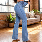 💕Frühlingsneuheit👖Stretch-Schlagjeans mit hohem Bund
