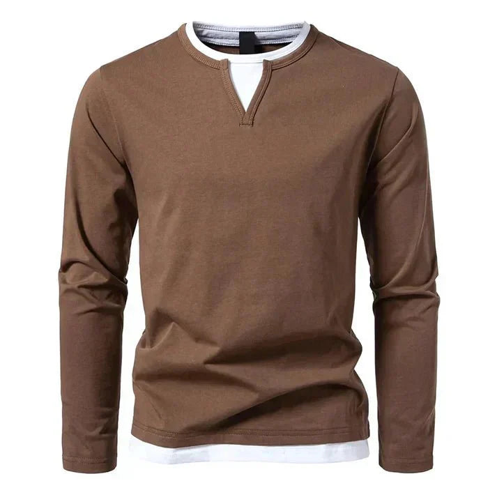 Rubén | Camiseta premium de manga larga en algodón peinado para hombre