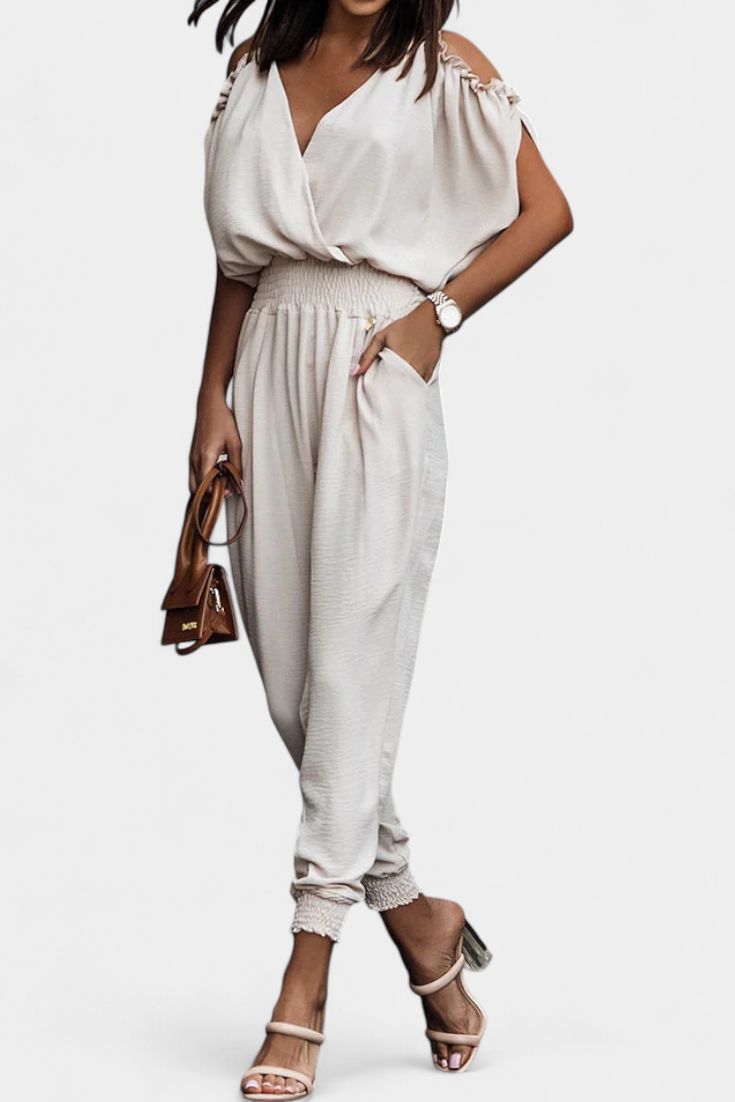 Solene Mono Casual de Hombros Descubiertos con Escote en V