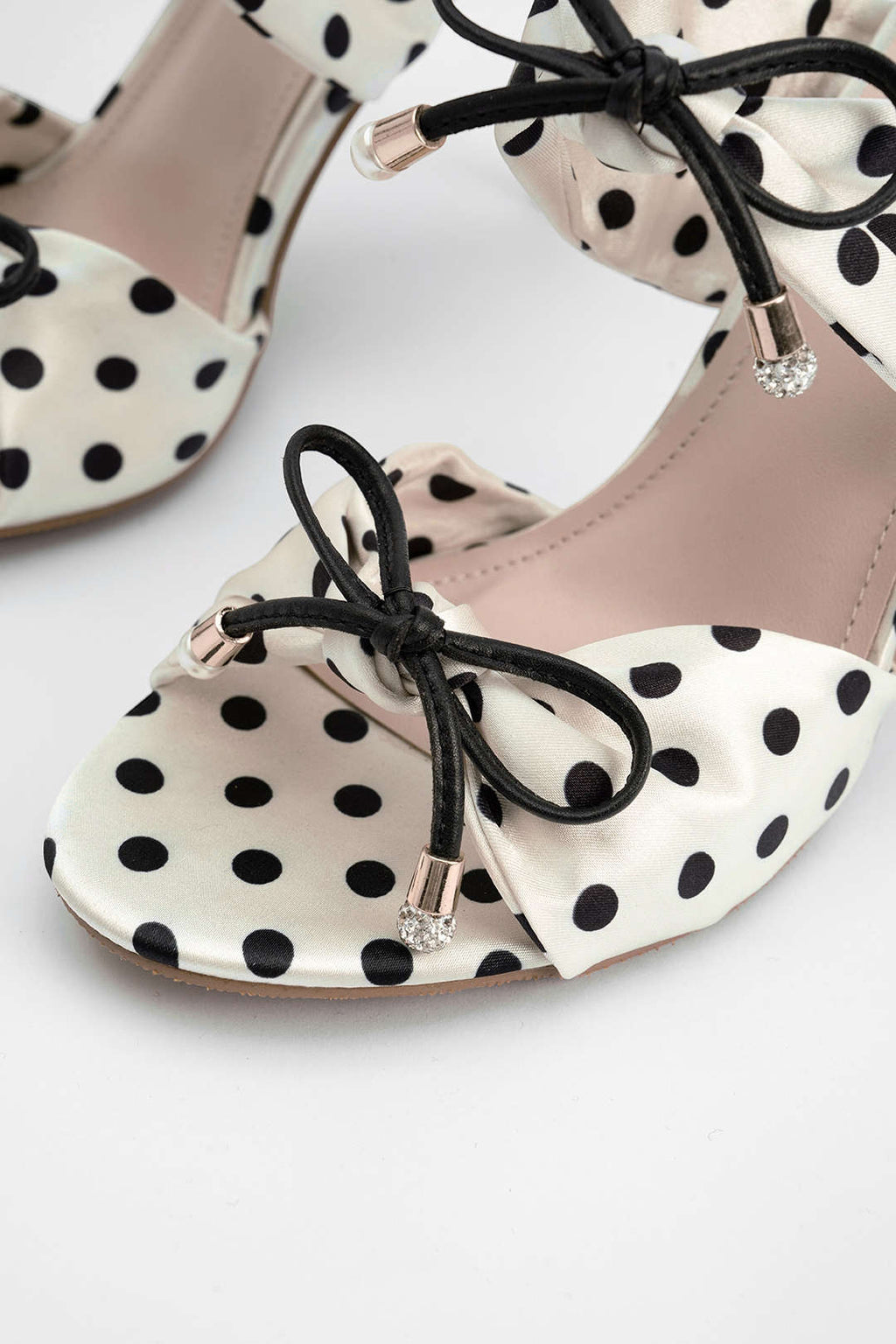 Polka Dots Bow Open Toe Sandals
