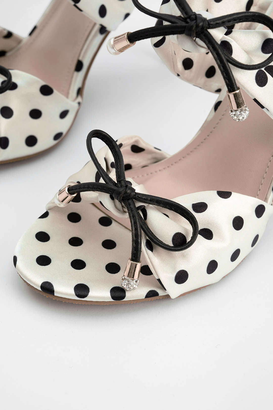Polka Dots Bow Open Toe Sandals