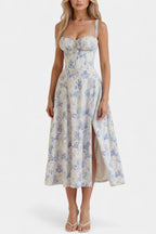 Flora Vestido Midi A-Line con Corsé
