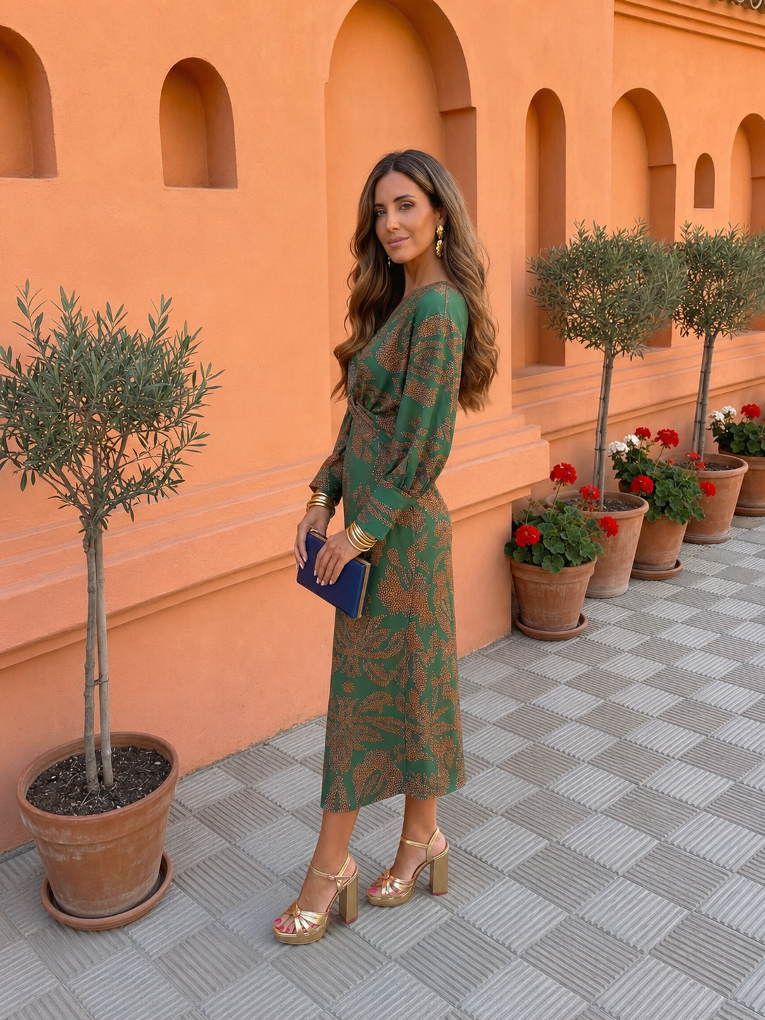 Silvia™ | Vestido midi con estampado