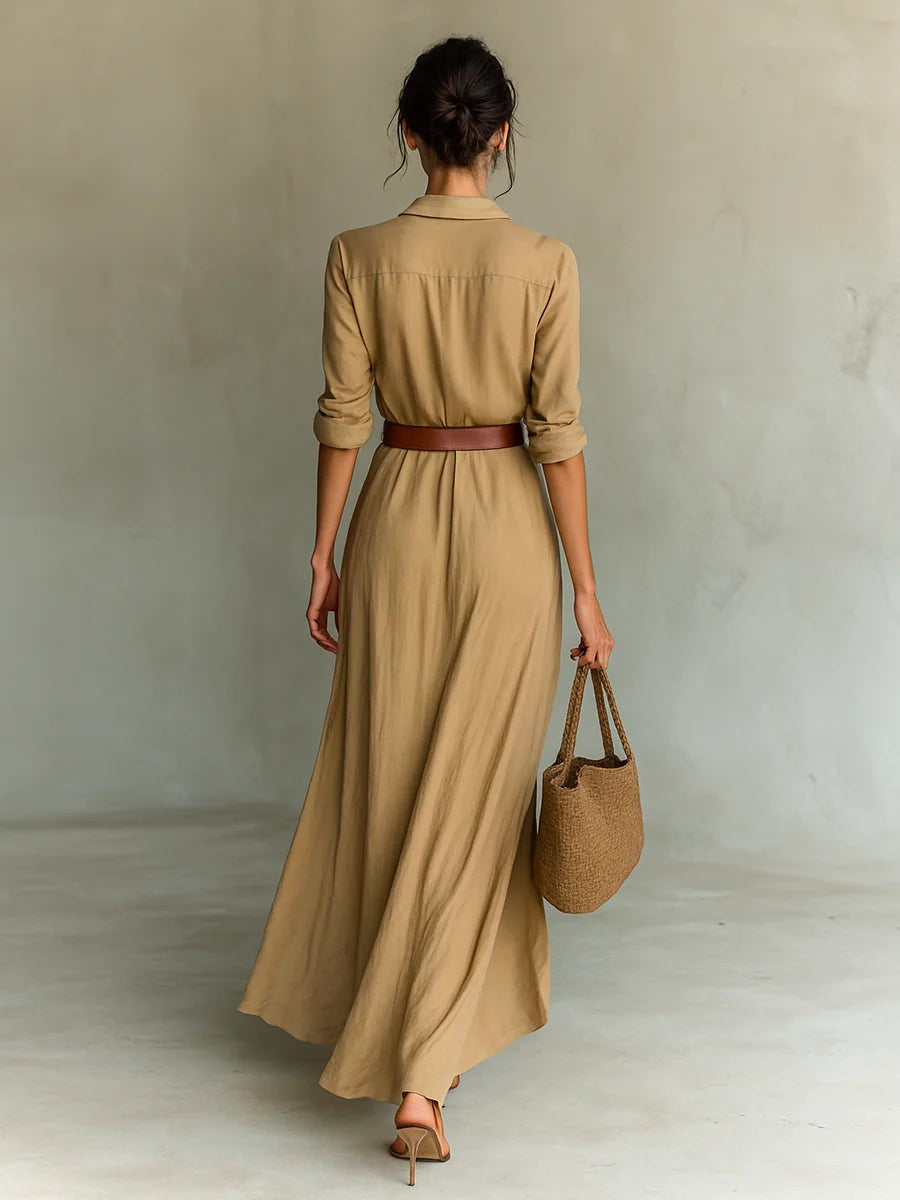 Helena | Vestido Largo de Mangas Largas Élégance