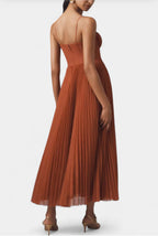 Ottilie Vestido de Chiffon Plisado con Corsé Esculpido y Escote Corazón