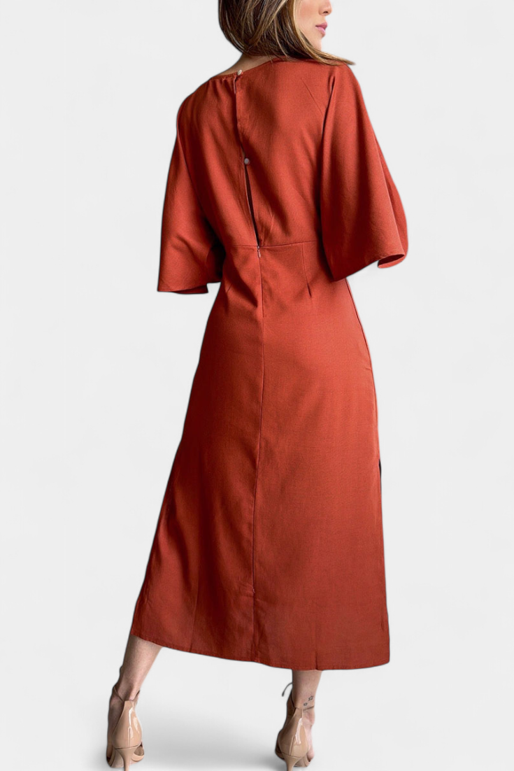 Ainhoa Vestido Casual con Nudo Frontal y Escote en V