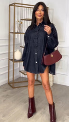 Denim | Vestido Camisero Efecto Vaquero Oversize