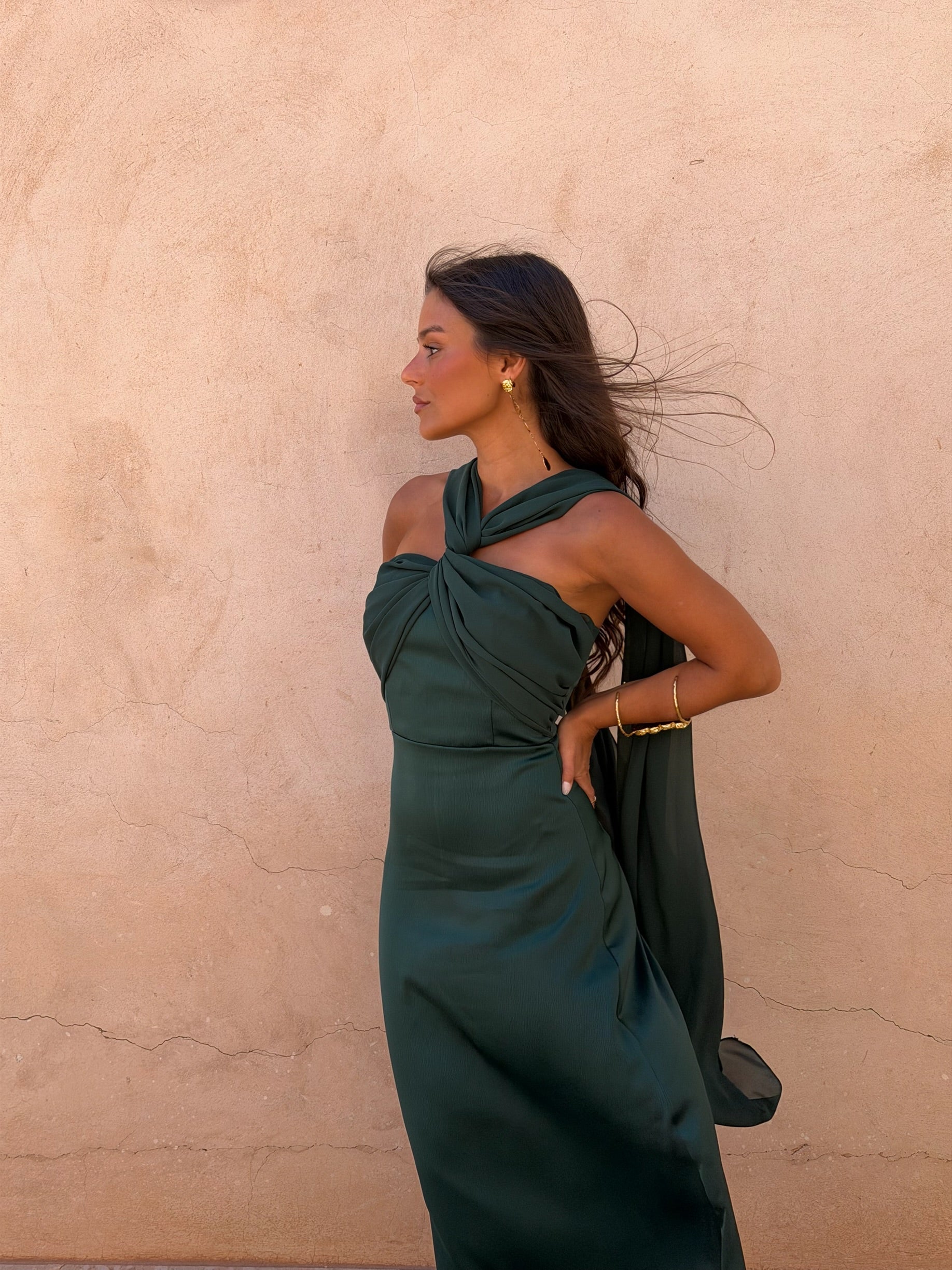 Vestido Triana en verde - Envío del 24/04 al 30/04