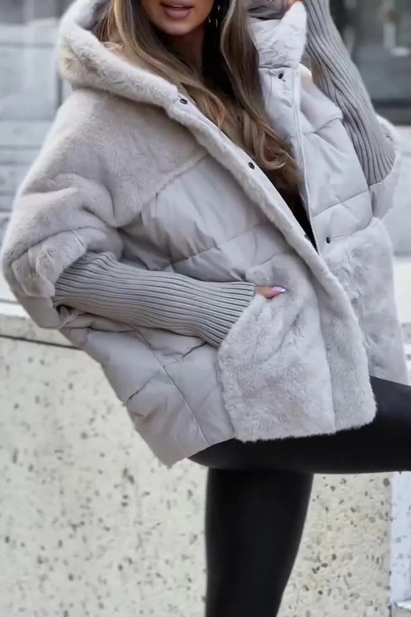 Chaqueta Bomber con Capucha para Mujer