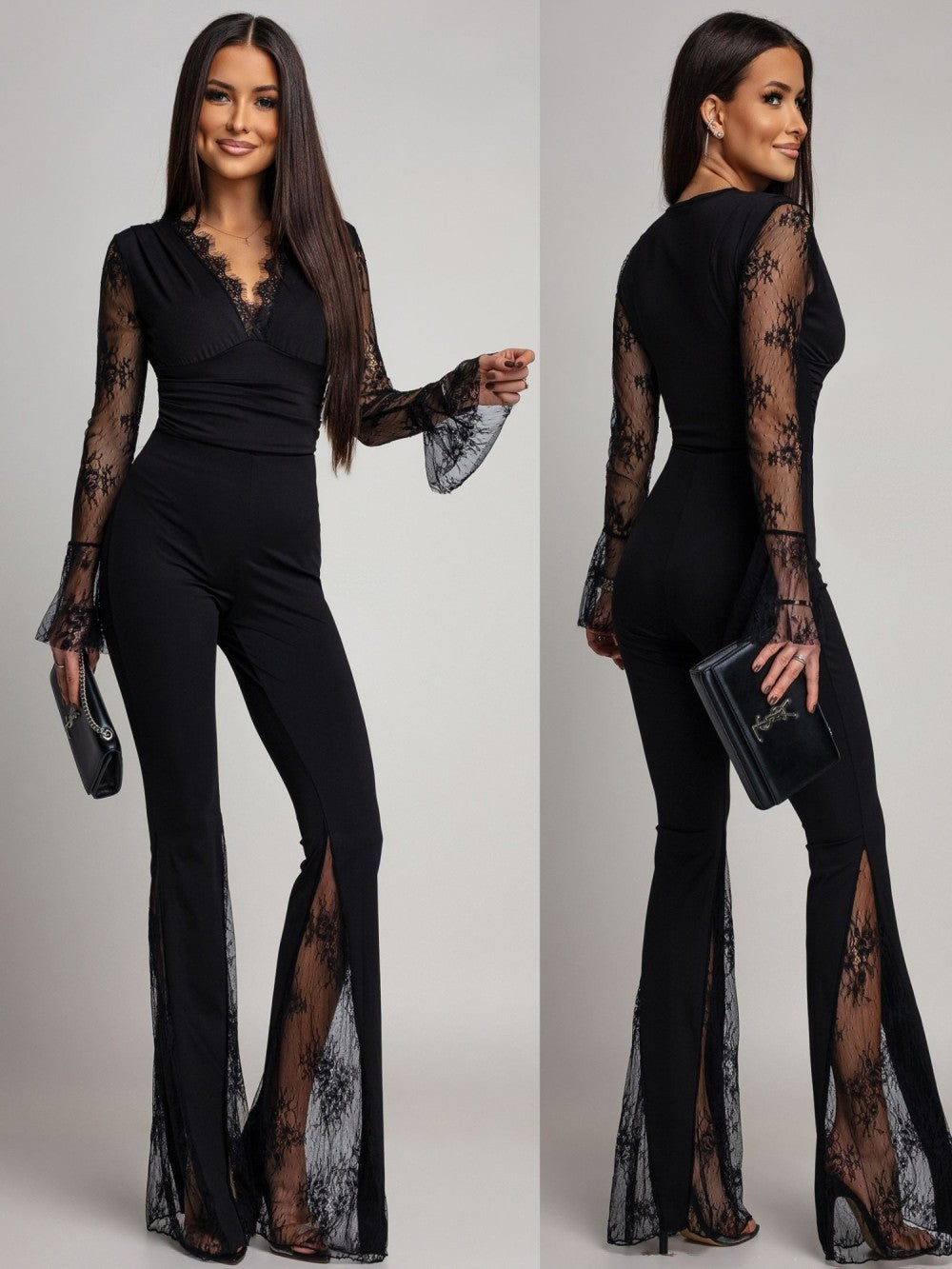 Sevilla Lace | Conjunto Body y Pantalón Campana con Detalle de Encaje