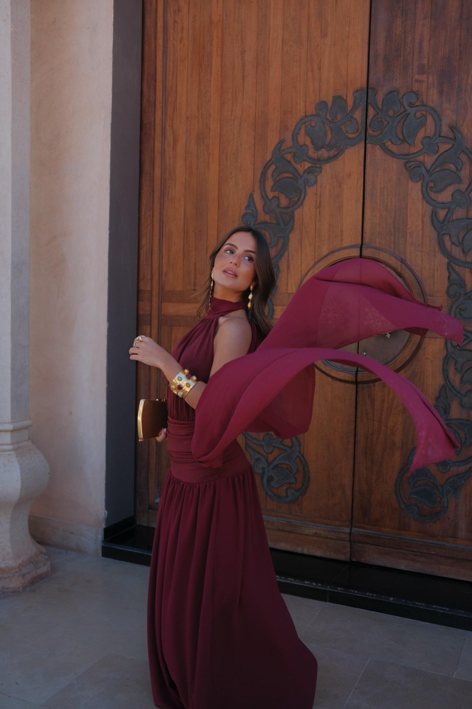 Vestido Paloma en Burdeos - Pedido anticipado