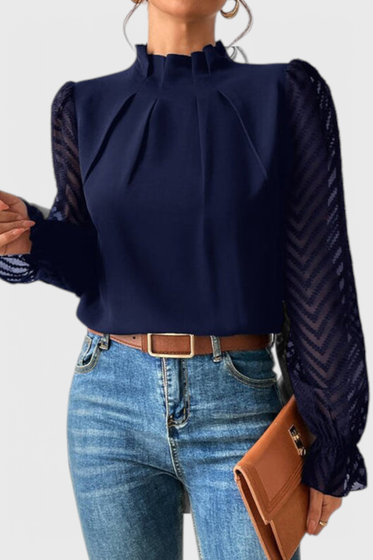 Helga Blusa de Manga Larga Náutica