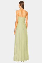 Deia Vestido Maxi de Malla con Mangas Acampanadas
