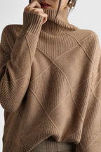 Jasmine Jersey de Cuello Alto de Cachemira