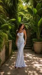 ISABEL | Vestido Maxi Estampado de Fiesta