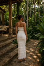 SOLARA | Vestido Maxi de Lentejuelas con Volantes