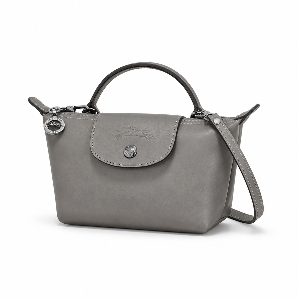 MINI BOLSO PARISIEN DE PIEL - GRIS