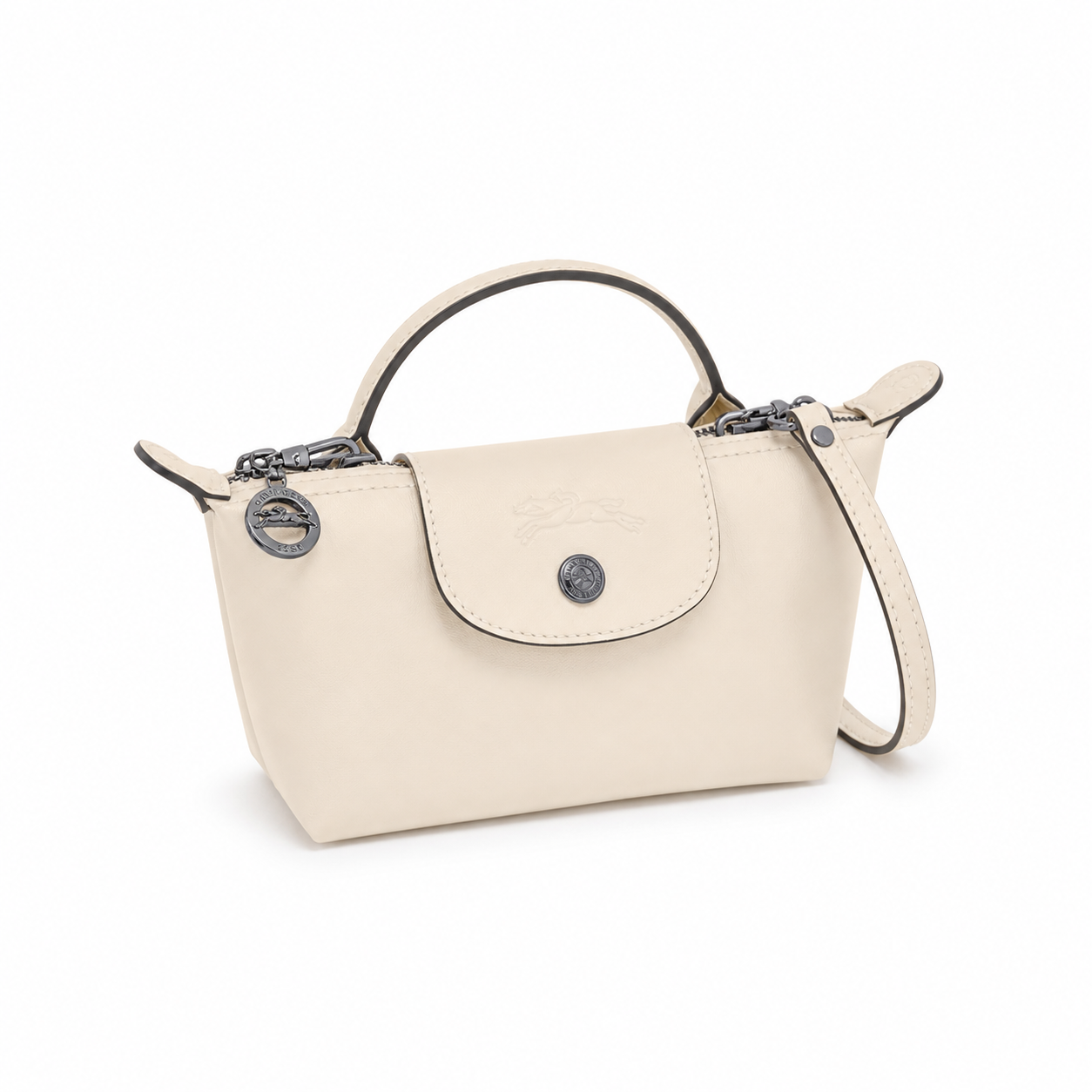 MINI BOLSO PARISIEN DE PIEL - BLANCO