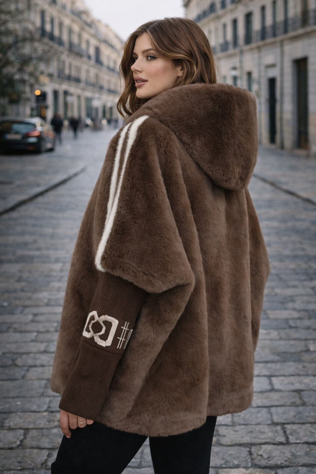 Camila Signature | Chaqueta de pelo con capucha