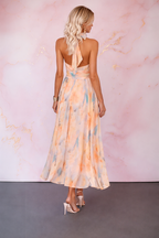 AURORA | Vestido Halter de Seda Acuarela