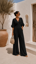 Valeria | Mono chiffon escote en V
