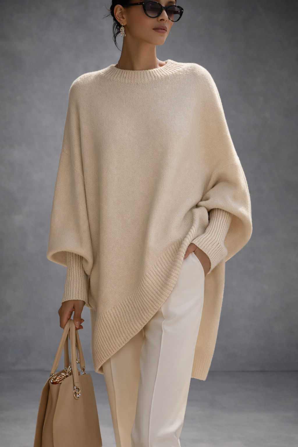 Livia | Jersey - poncho oversize