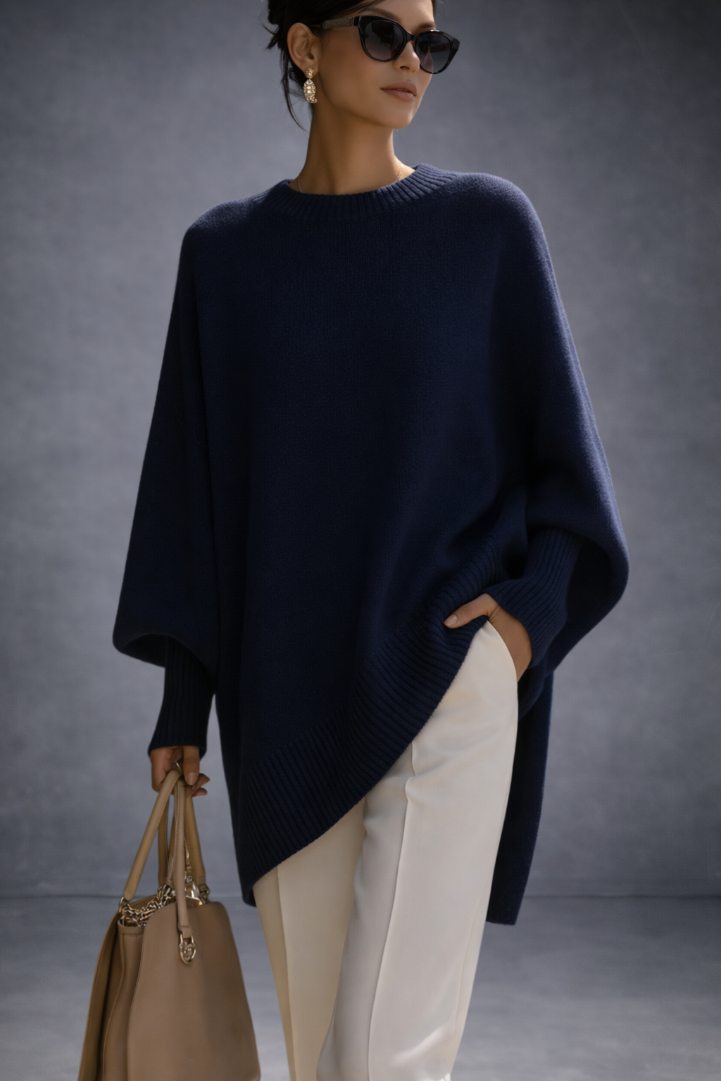 Livia | Jersey - poncho oversize
