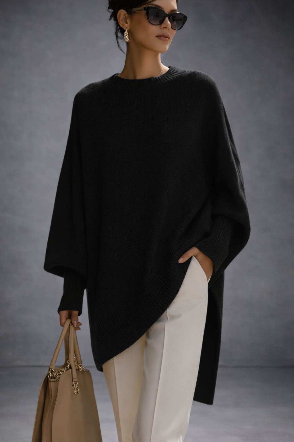 Livia | Jersey - poncho oversize