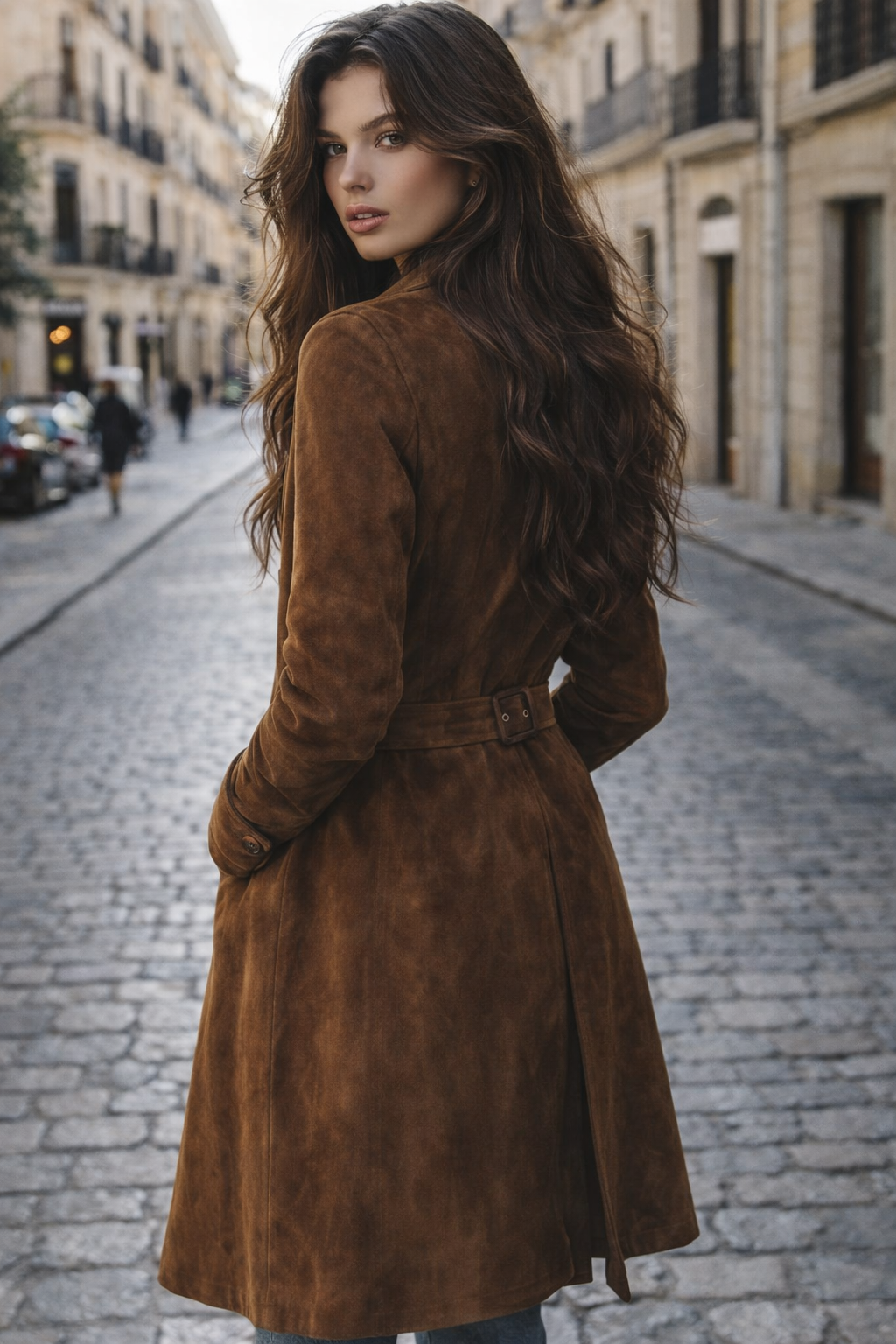 Claudia Luxe | Abrigo Elegante de Ante Premium