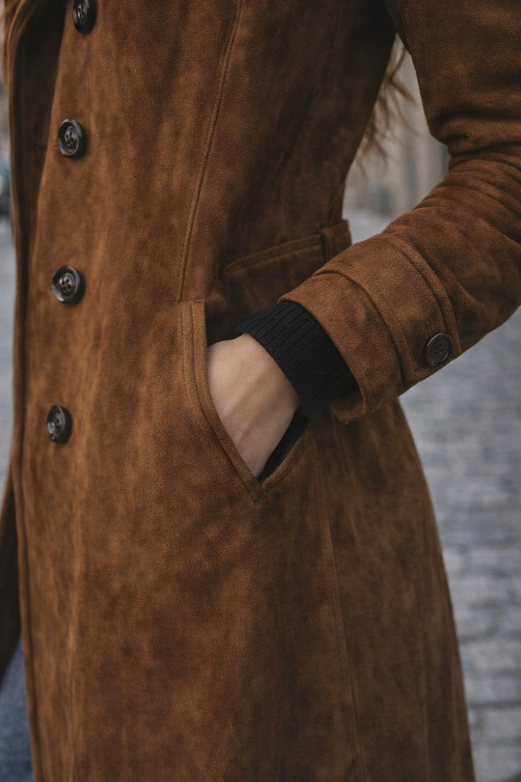 Claudia Luxe | Abrigo Elegante de Ante Premium