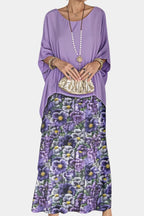 Caroline Vestido Maxi de Batwing con Estampado