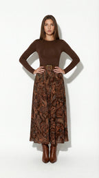 CANDELARIA | Conjunto de Top de Terciopelo y Falda Maxi Paisley