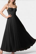 Ottilie Vestido de Chiffon Plisado con Corsé Esculpido y Escote Corazón
