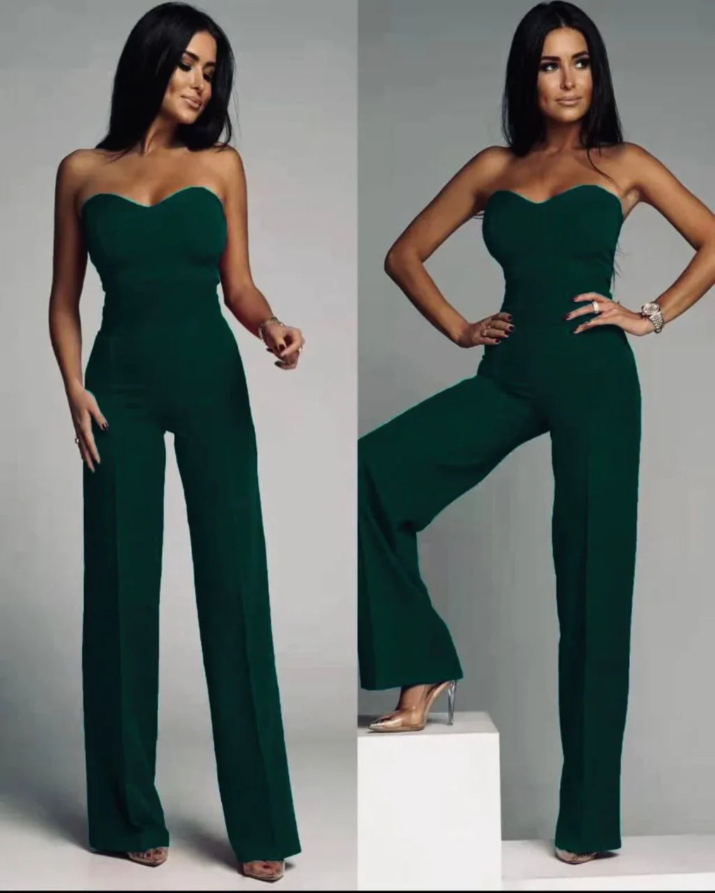 Milly Strapless | Mono Maxi con Corpiño Bustier y Pernera Ancha