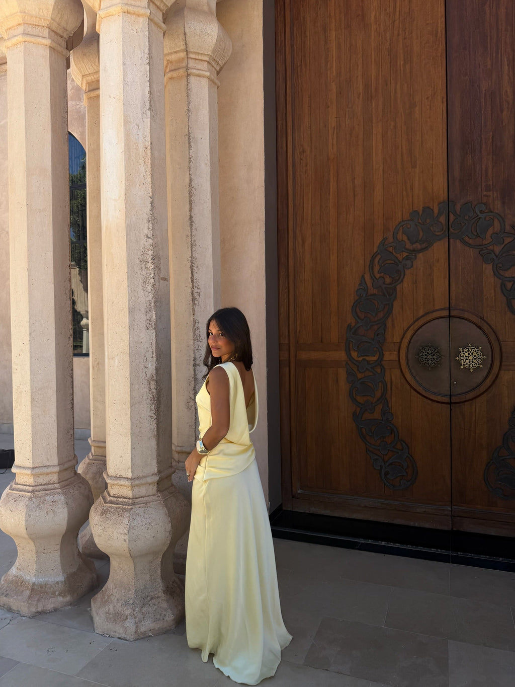 Vestido Medina en Amarillo Claro