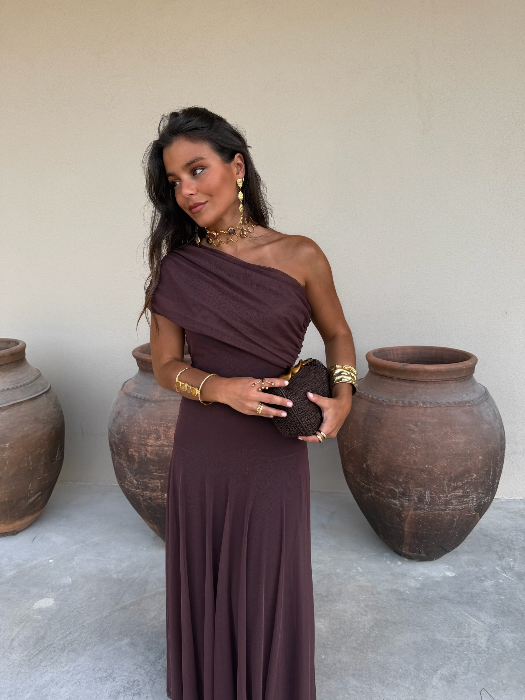 Vestido Toledo en color marrón - Envío desde el 04/05 hasta el 08/05