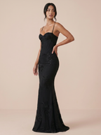 Renetta Vestido maxi sin espalda con tirantes finos y estampado floral