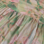 Vestido largo floral fruncido