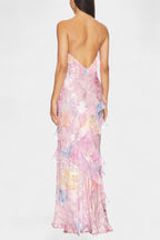 Fawn Vestido Maxi con Volantes Florales