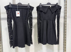 Madison Lace | Vestido Mini Bardot con Manga de Encaje