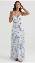 Noemi - Vestido Maxi de Tirantes Espagueti con Estampado Floral