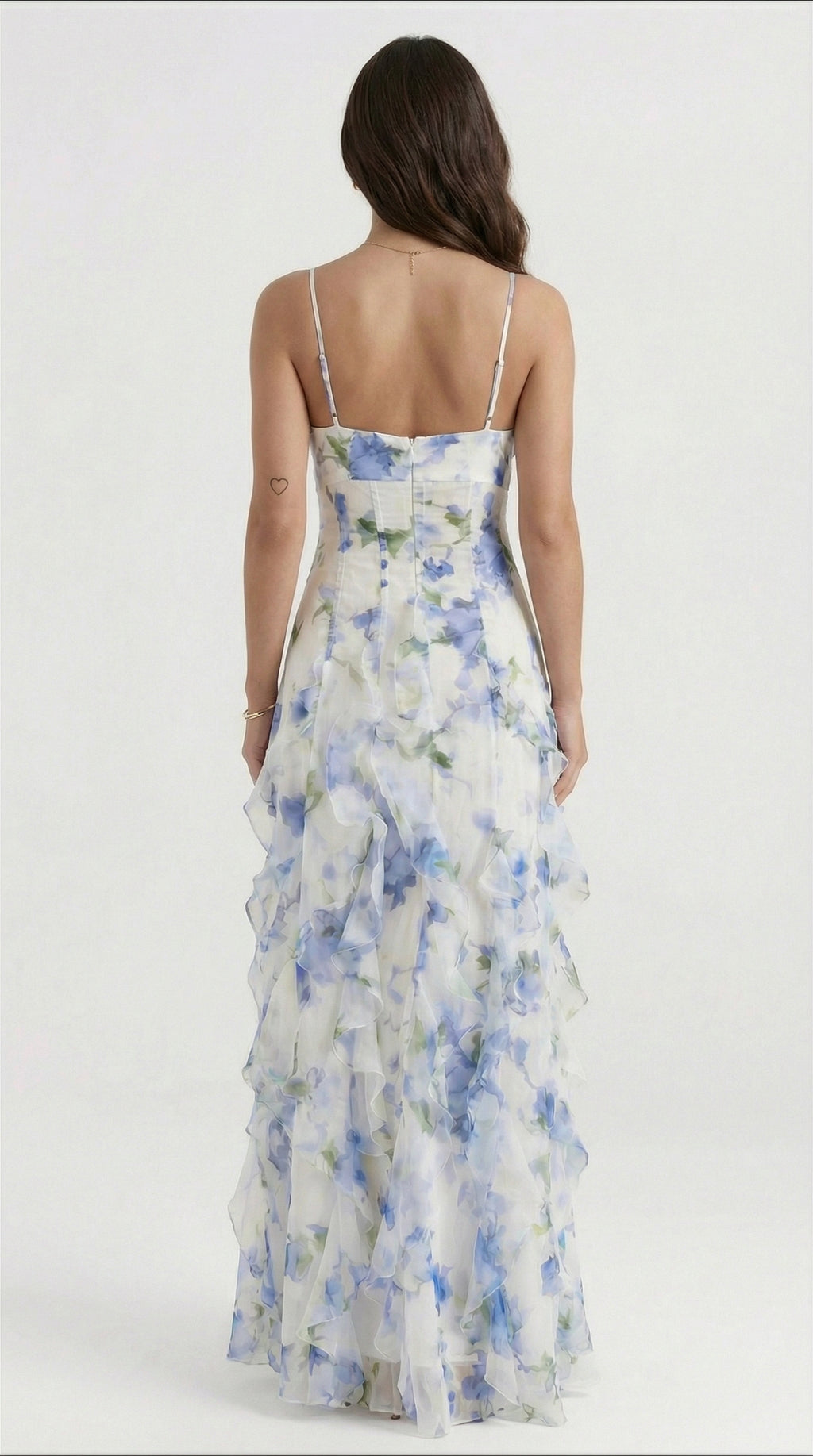 Noemi - Vestido Maxi de Tirantes Espagueti con Estampado Floral