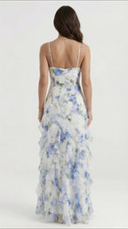 Noemi - Vestido Maxi de Tirantes Espagueti con Estampado Floral