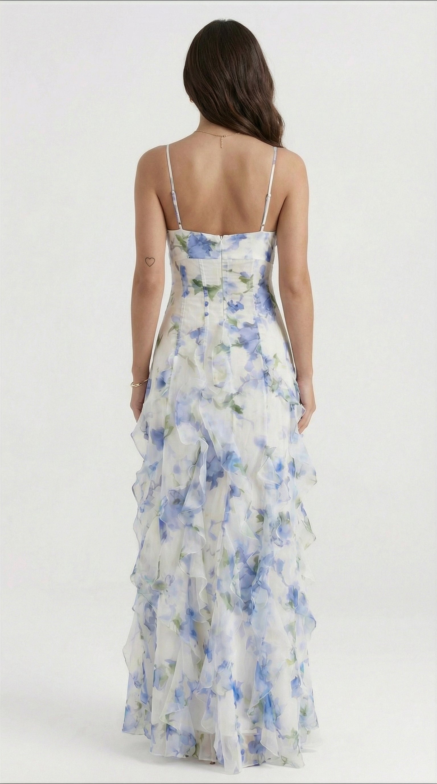 Noemi - Vestido Maxi de Tirantes Espagueti con Estampado Floral