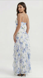Noemi - Vestido Maxi de Tirantes Espagueti con Estampado Floral