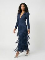 Clara | Vestido elegante de flecos con mangas