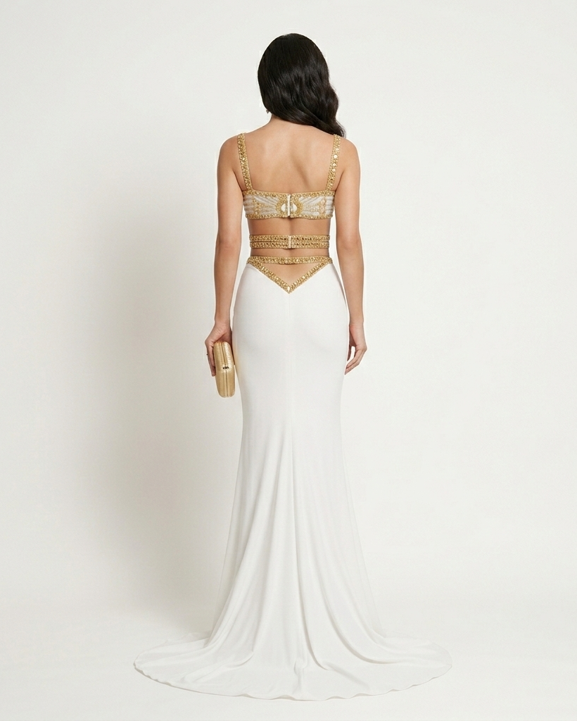 Vestido Imperio Dorado