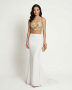 Vestido Imperio Dorado