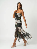 Helena | Vestido negro con estampado floral